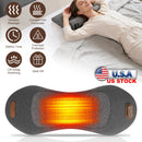 3 In 1 Electric Lumbar Massager Support Pillow Plug-in Memory Foam Lower Back Massager with Heat Vibration Airbag Stretching Adapter for Pain Relief