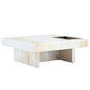 A modern and practical coffee table with imitation marble patterns, made of MDF material. The fusion of elegance and natural fashion 31.4"x 31.4"x 12 "