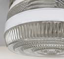 RETRO 1960's Antique DRUM Flush Mount Ceiling Light Brushed Nickel by The Lamp Goods