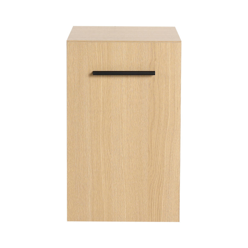 Floating Bathroom Vanity Single Door Base Cabinet, Wall Mounted Storage - Light Oak, photo 15 of 18