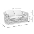Everly - Frame Barrel Deep Seating Patio Loveseat Sofa Axroma Olefin - Oat Beige by HouseOfZazla