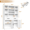 Industrial Bookcase Tall With Adjustable Shelves, Drawers & Doors by Unique Piece Furniture