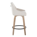 Hannah - Transitional Fixed Height Counter Stool With Swivel With Round Footrest (Set of 2) by HouseOfZazla