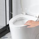 Glossy Tornado Flush 1 Piece Toilet With Dual Flush, Soft Close Seat - Gloss White by HouseOfZazla