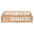 Solid Wood Floor Bed With Door And Fence For Children by HouseOfZazla