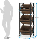 3 Tier Basket Stand With Angled Baskets, Vertical Storage Tower For Kitchen - Black by HouseOfZazla