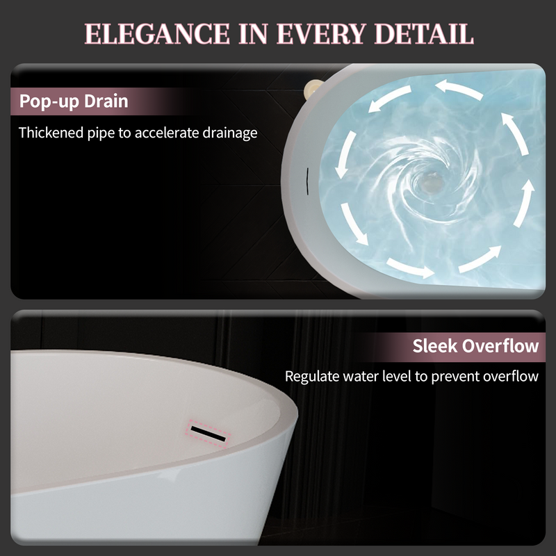 55" Acrylic Freestanding Bathtub, photo 4 of 10