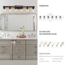 42" Rustic 6-Light Wall Sconce with Glass and Wood Accent