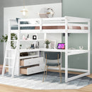 Modern Loft Bed With Built In Desk, Shelves, And 2 Drawers by HouseOfZazla