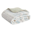 3 Piece Seersucker Quilt Set Taupe Blue King Cal King