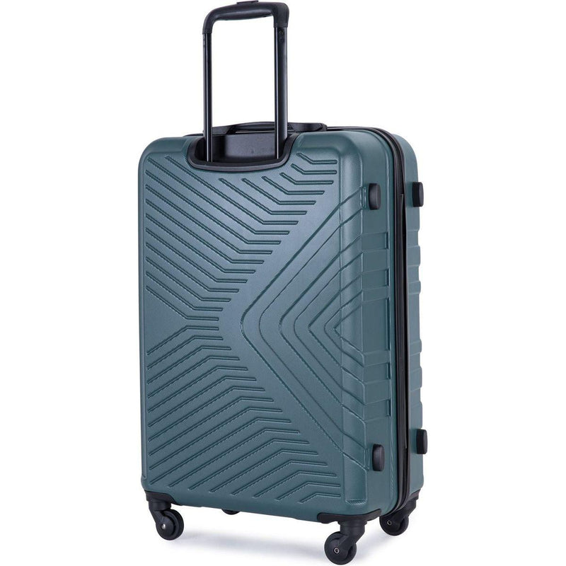 3 Piece Luggage Sets ABS Lightweight Suitcase with Two Hooks, Spinner Wheels, TSA Lock, (20/24/28), DARK GREEN