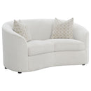 Rory - Sloped Arms Loveseat With Pillows - White by HouseOfZazla