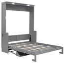 Murphy Bed With Desk, LED Lights & USB Charging Station by HouseOfZazla