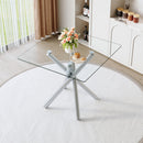 Modern Electroplated Metal Leg Bar Table with Tempered Glass Top