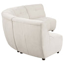Oliver - 5 Piece Upholstered Sectional Sofa With Curved Silhouette - Ivory by HouseOfZazla