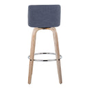 Toriano - Contemporary Fixed Height Barstool With Swivel & Round Footrest (Set of 2) by HouseOfZazla