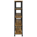 Analiese 63-inch 4-shelf Double Bookshelf Rustic Nutmeg