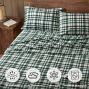 4 Pieces Queen 100% Cotton Flannel Printed Sheet Set Finton