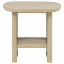 Kailani Coastal Square End Side Table with Shelf Beige Oak