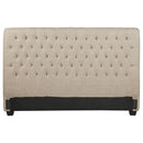 Chloe Upholstered Eastern King Panel Headboard Oatmeal