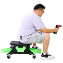 Rolling Detailing Creeper Seat With Wheels, Removable Tool Trays, 300 Lbs Capacity - Green by HouseOfZazla