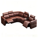 6 Piece Modular Sectional Sofa With 2 Cup Holders, Adjustable Recliners - Dark Brown by HouseOfZazla