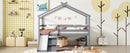 Low Loft House Bed With Slide, Ladder, Safety Guardrails, House Roof Frame by HouseOfZazla