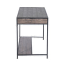 43.3" W x 21.6"D x 29.3" H Computer Desk with One Drawer, Walnut & Black