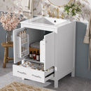 Space Saving Bathroom Vanity With Integrated Ceramic Sink