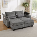 Convertible Chaise Lounge Sofa Chair With USB Ports, Cup Holders, Phone Holder And Storage by HouseOfZazla