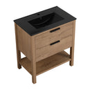 30 Inch Bathroom Vanity Plywood With 2 Drawers (BMO-BL9075BK)