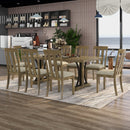 9-Piece Retro Style Dining Table Set 78" Wood Rectangular Table and 8 Dining Chairs for Dining Room (Natural Walnut)