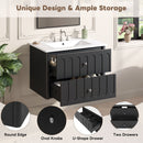 Floating Bathroom Vanity With Oval Knobs & Round Edge, Soft Close Drawer Slides by HouseOfZazla