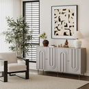 Modern Lacquered 4 Door Cabinet Sideboard Buffet Server Cabinet Storage Cabinet, For Living Room, Entryway, Hallway, Office, Kitchen And Dining Room by HouseOfZazla