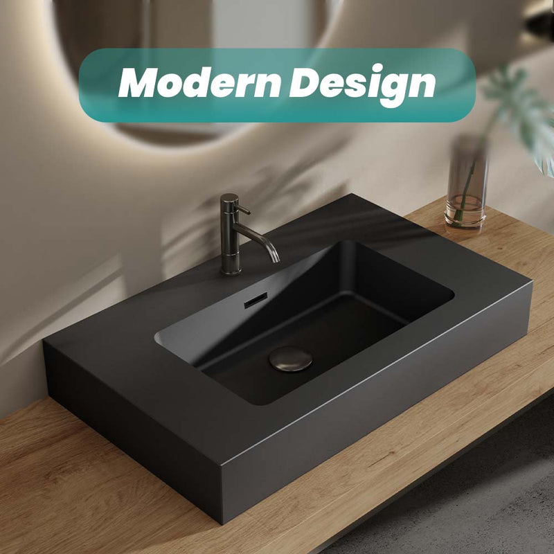 BB02-30-109 Integrated Engineered Solid Surface Basin Matt, photo 2 of 10