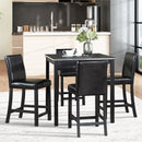 5 Pieces Counter Height Table Set, Kitchen Table With Square Table And 4 Upholstered Chairs by HouseOfZazla