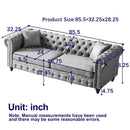 Tech Fabric Chesterfield Sofa with Rolled Arms - 3 Seater