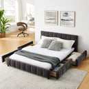Modern Platform Bed Frame With Thick Fabric by Unique Piece Furniture