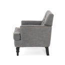 Harrison Tufted Club Chair with Button Tufted Back and Birch Wood Legs by HouseOfZazla