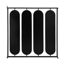 Large 4 Oval Wall Mirror With Square Frame, Home Decor For Living Room, Bedroom, Entryway, Office - Black by HouseOfZazla