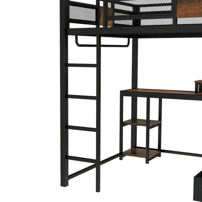 Queen Loft Bed with Desk and Storage, photo 6 of 10