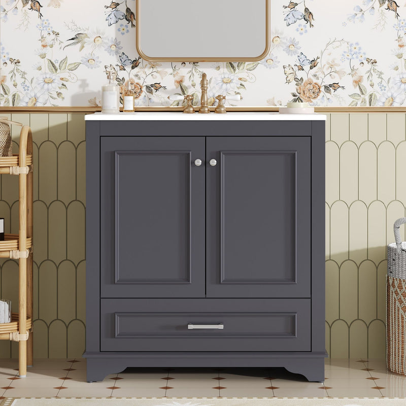 Bathroom Vanity With Sink, Cabinet & 2 Soft Closing Doors & Adjustable Shelf, photo 34 of 50