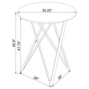 Halverson - Round Top Bar Table - White / Silver