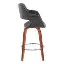 Vintage Flair - Mid-Century Modern Fixed Height Counter Stool With Swivel With Round Footrest (Set of 2) by Unique Piece Furniture