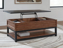 Kallari - Lift Top Cocktail Table - Warm Brown / Black by Unique Piece Furniture
