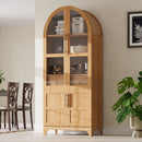 K&K 71' Tall Arched Kitchen Pantry Cabinet with Adjustable Shelves