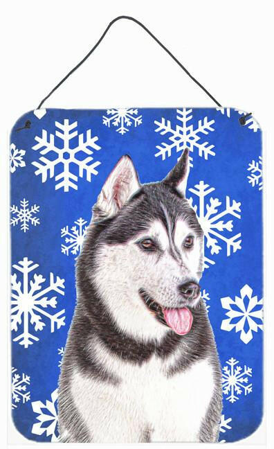 Winter Snowflakes Holiday Alaskan Malamute Wall or Door Hanging Prints KJ1175DS1216