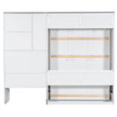 Multi Functional Murphy Bed With Sofa, Desk, And Storage Cabinet In, Full Size - White by HouseOfZazla