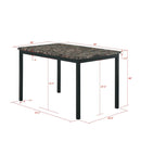 5 Piece Dinning Set With Faux Marble Top, Table & 4 Chairs - Black