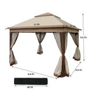 Outdoor Pop Up Gazebo Canopy With 2 Tier Soft Top And Removable Zipper Netting by Unique Piece Furniture